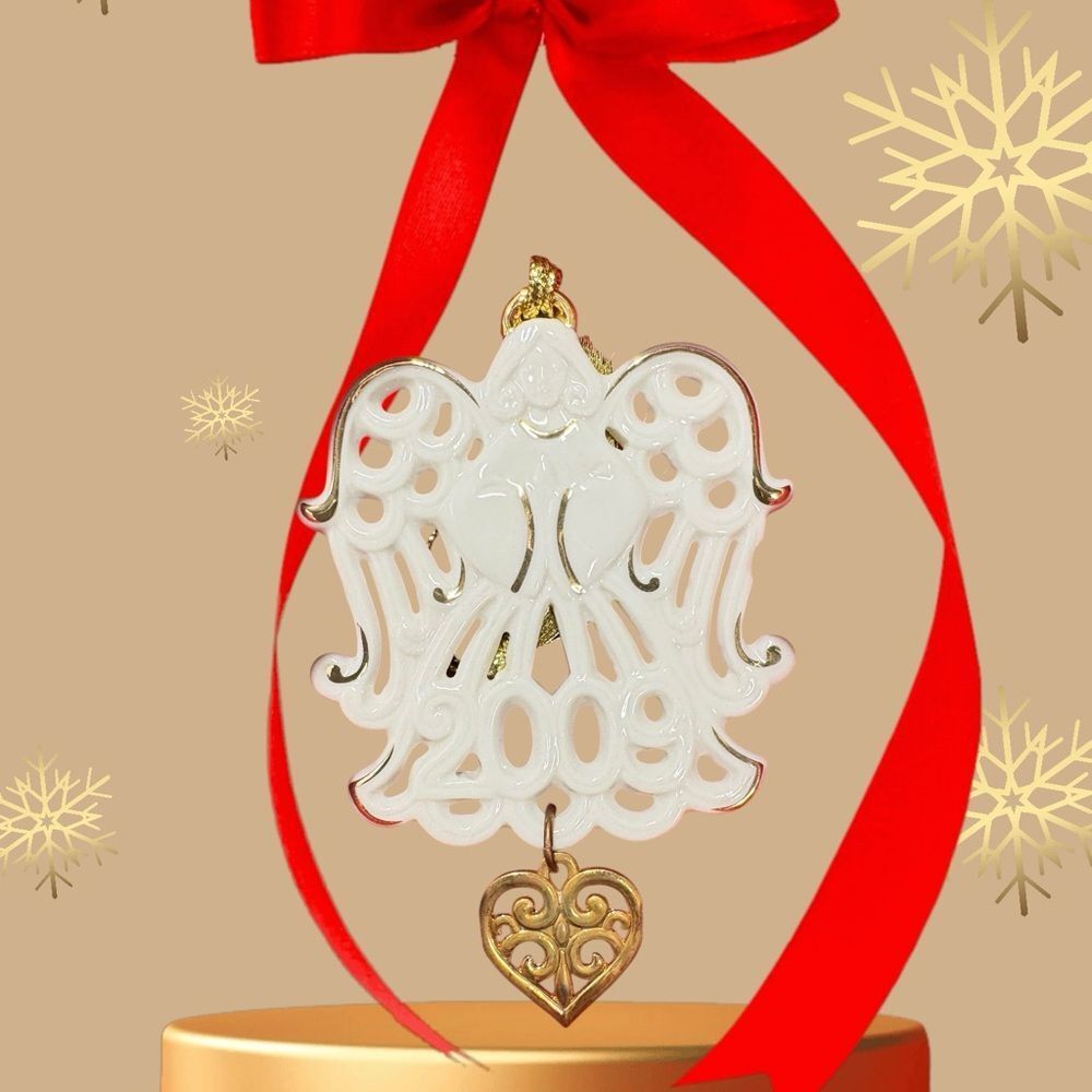 Lenox White Angel Ornament 2009